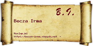 Becza Irma névjegykártya