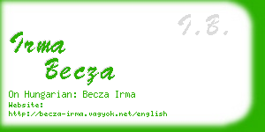 irma becza business card